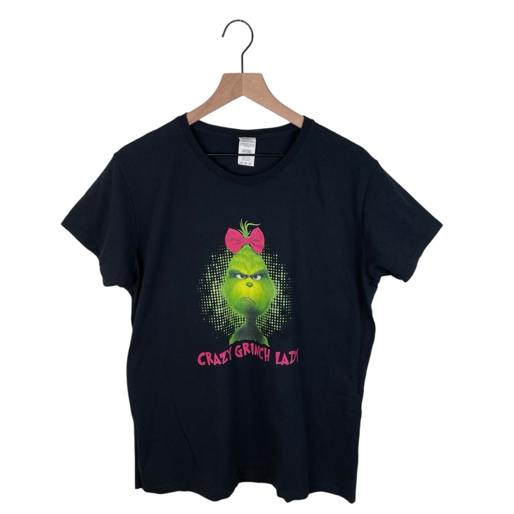 Crazy Grinch Lady T-Shirt Women's Gildan Heavy Cotton Tee Size XL Christmas